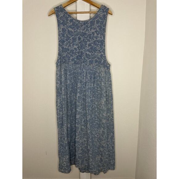 Vintage DPS New York Sleeveless Button Lightweight Denim Dress Medium Cotton - Picture 4 of 4